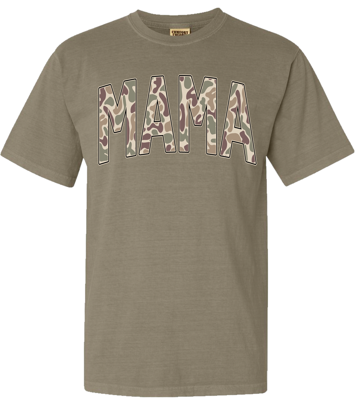 Old School Camo Mama Comfort Color Tee