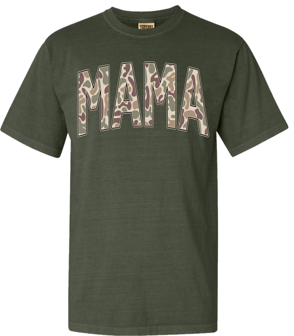 Old School Camo Mama Comfort Color Tee