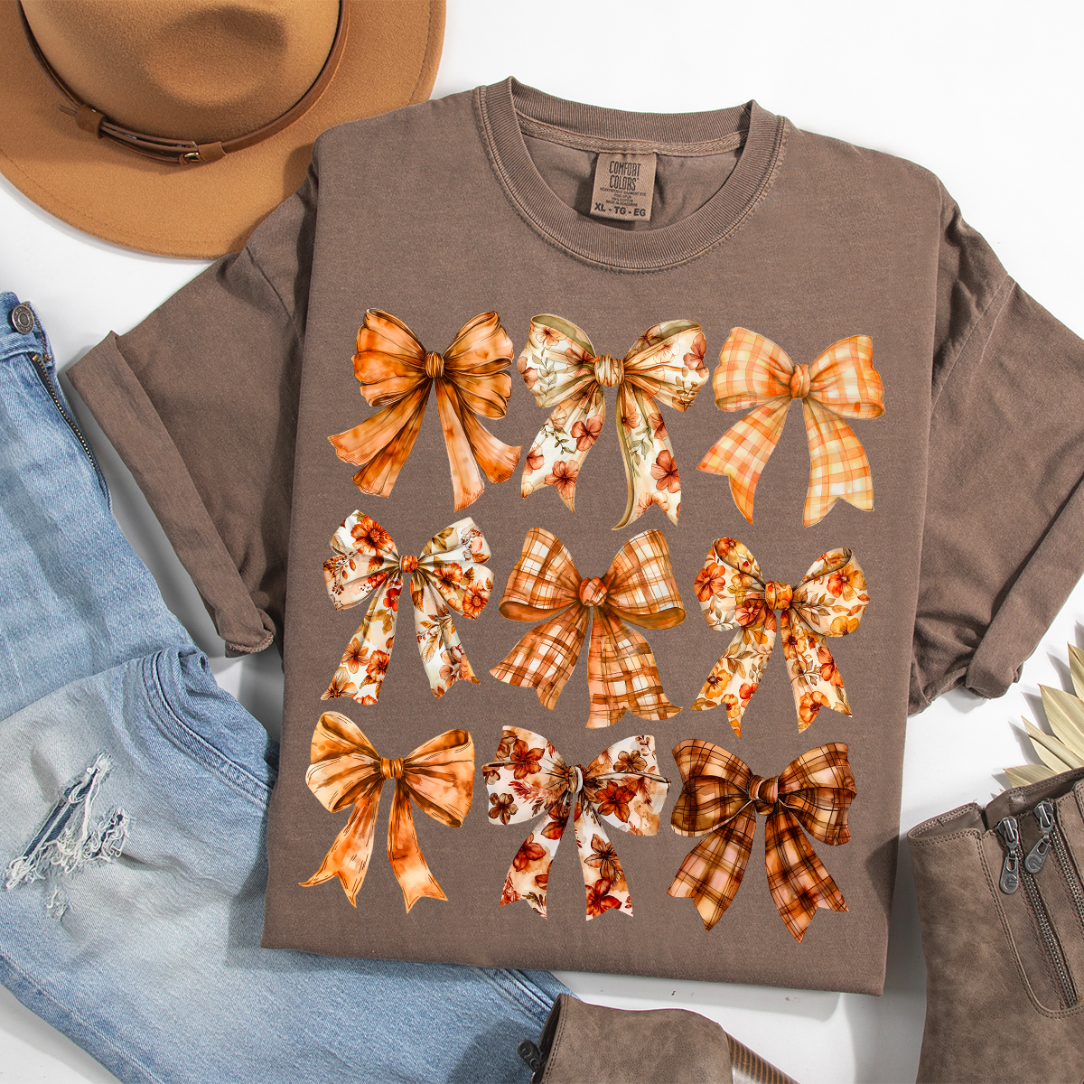 Fall Bows Comfort Color Tee