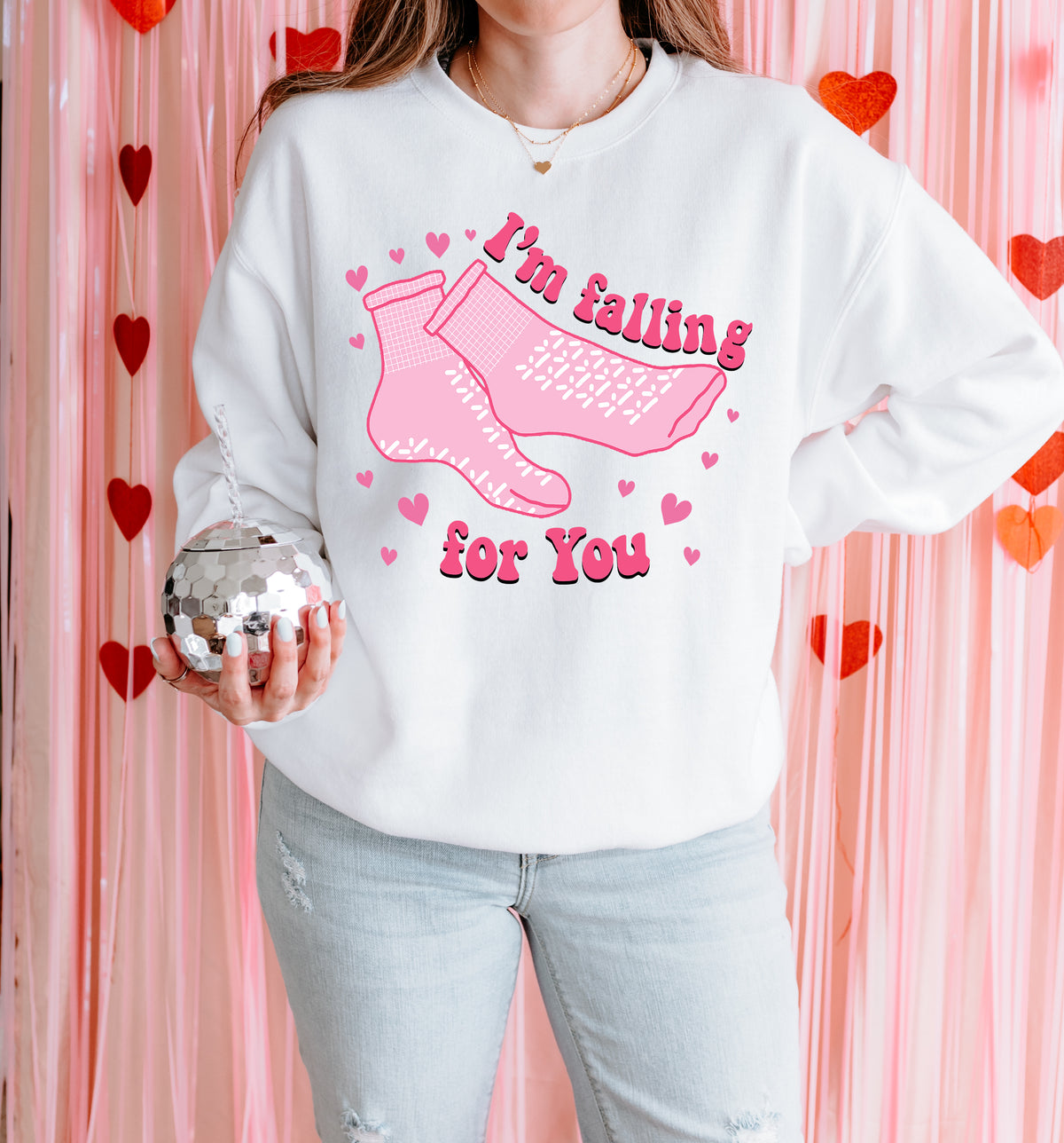 Falling For You Sweatshirt - White