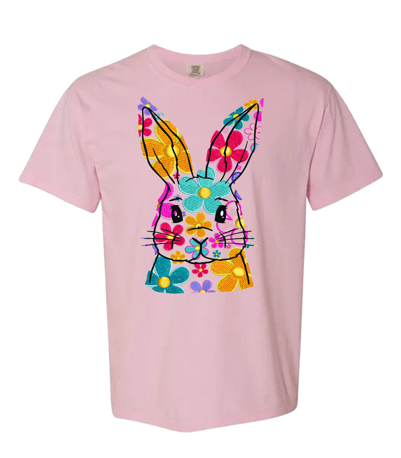 Floral Bunny Comfort Colors Tee