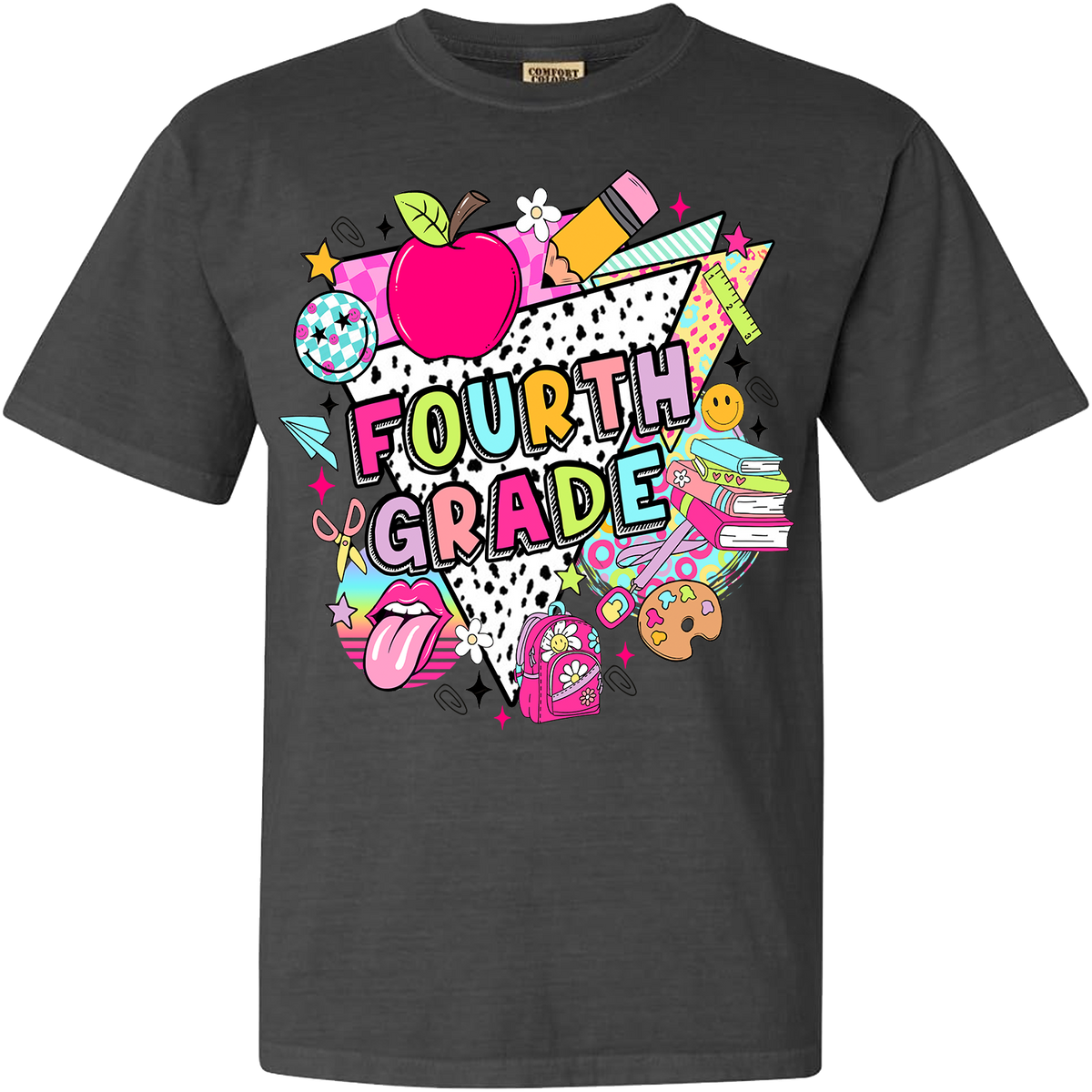 Fourth Grade Retro Comfort Color Tee - Pepper