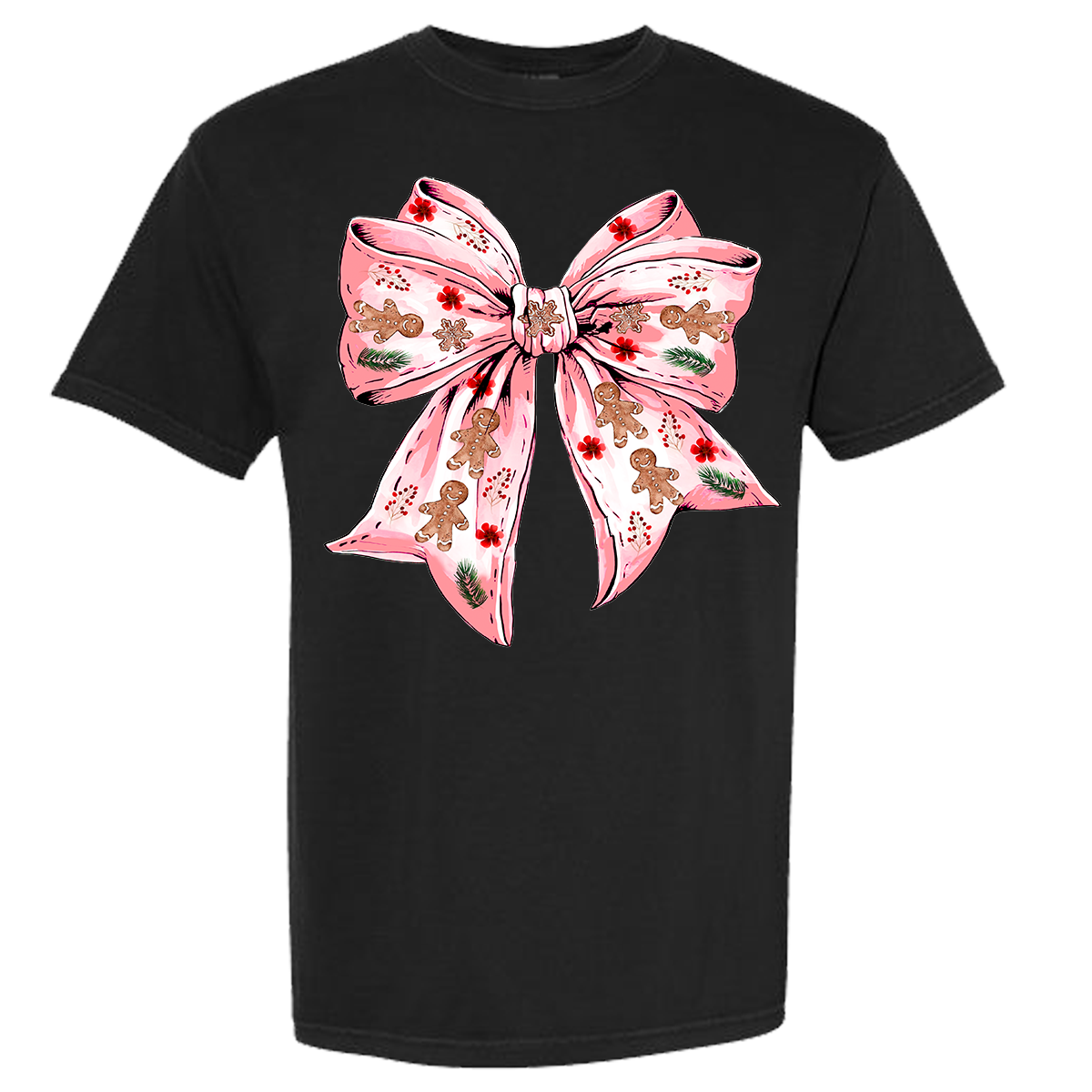 Gingerbread Bow Comfort Color Tee