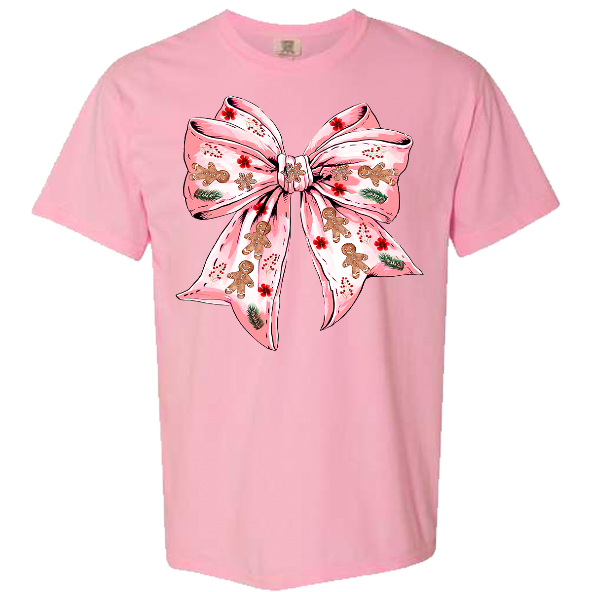 Gingerbread Bow Comfort Color Tee