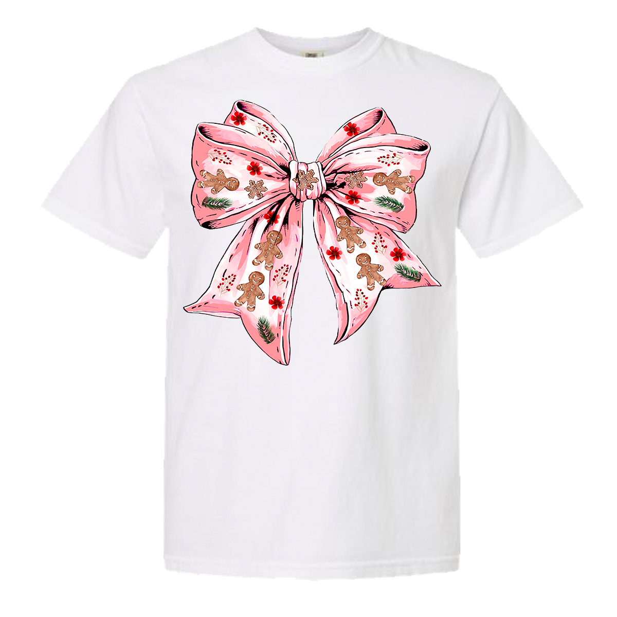 Gingerbread Bow Comfort Color Tee