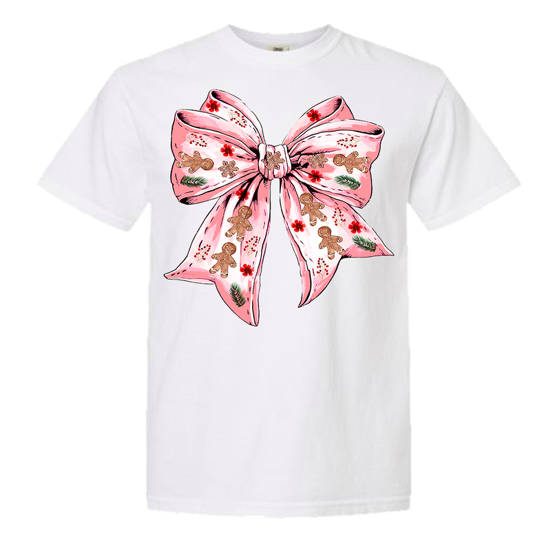 Gingerbread Bow Comfort Color Tee