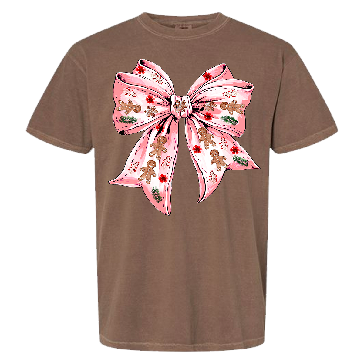 Gingerbread Bow Comfort Color Tee