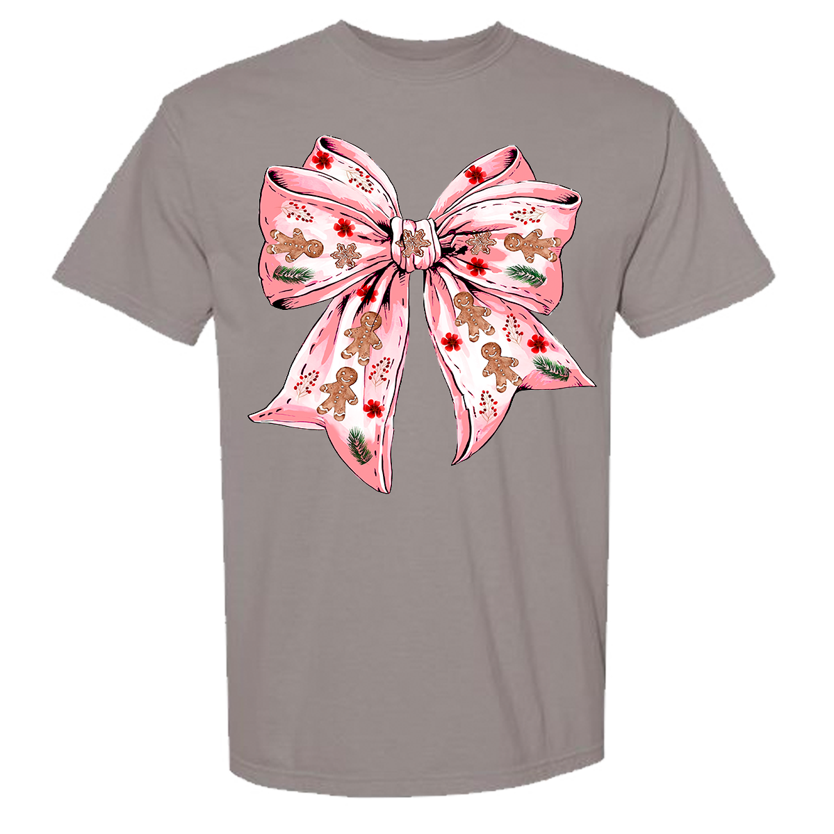 Gingerbread Bow Comfort Color Tee