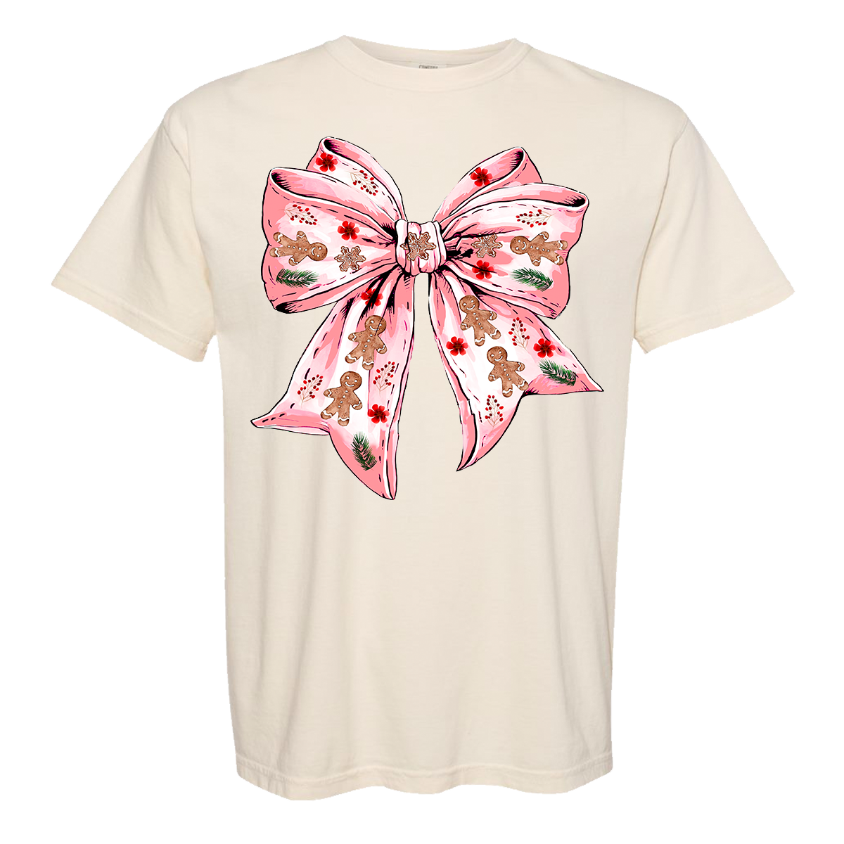 Gingerbread Bow Comfort Color Tee