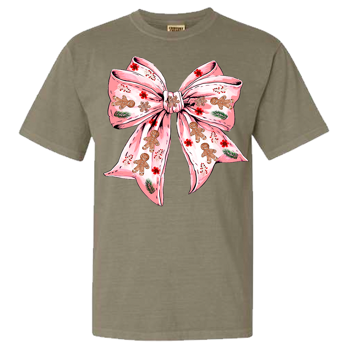 Gingerbread Bow Comfort Color Tee