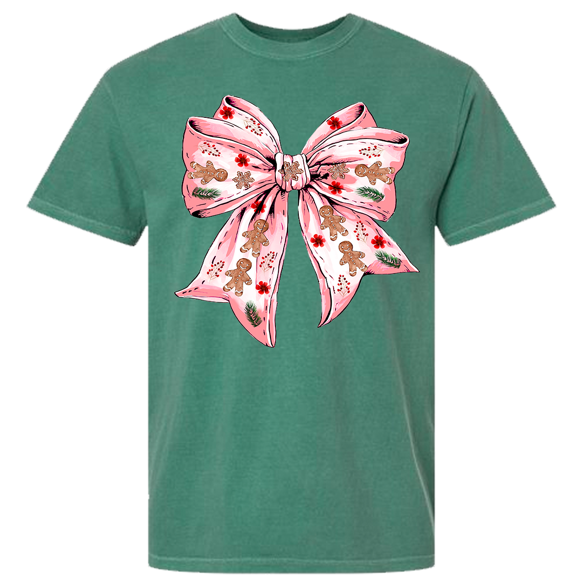 Gingerbread Bow Comfort Color Tee