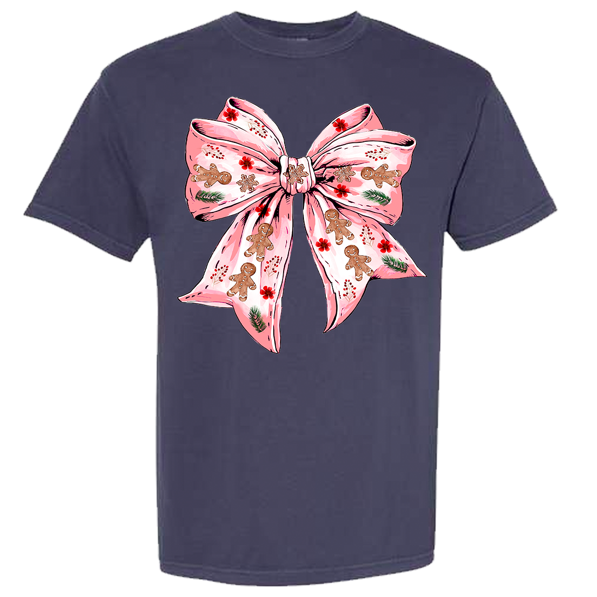 Gingerbread Bow Comfort Color Tee