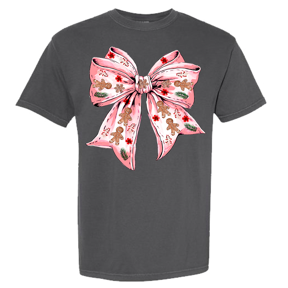 Gingerbread Bow Comfort Color Tee