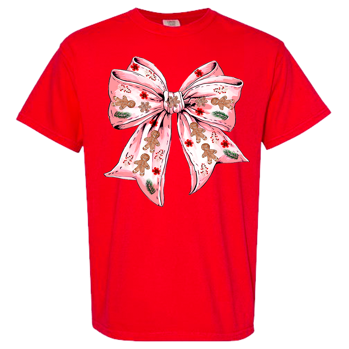 Gingerbread Bow Comfort Color Tee