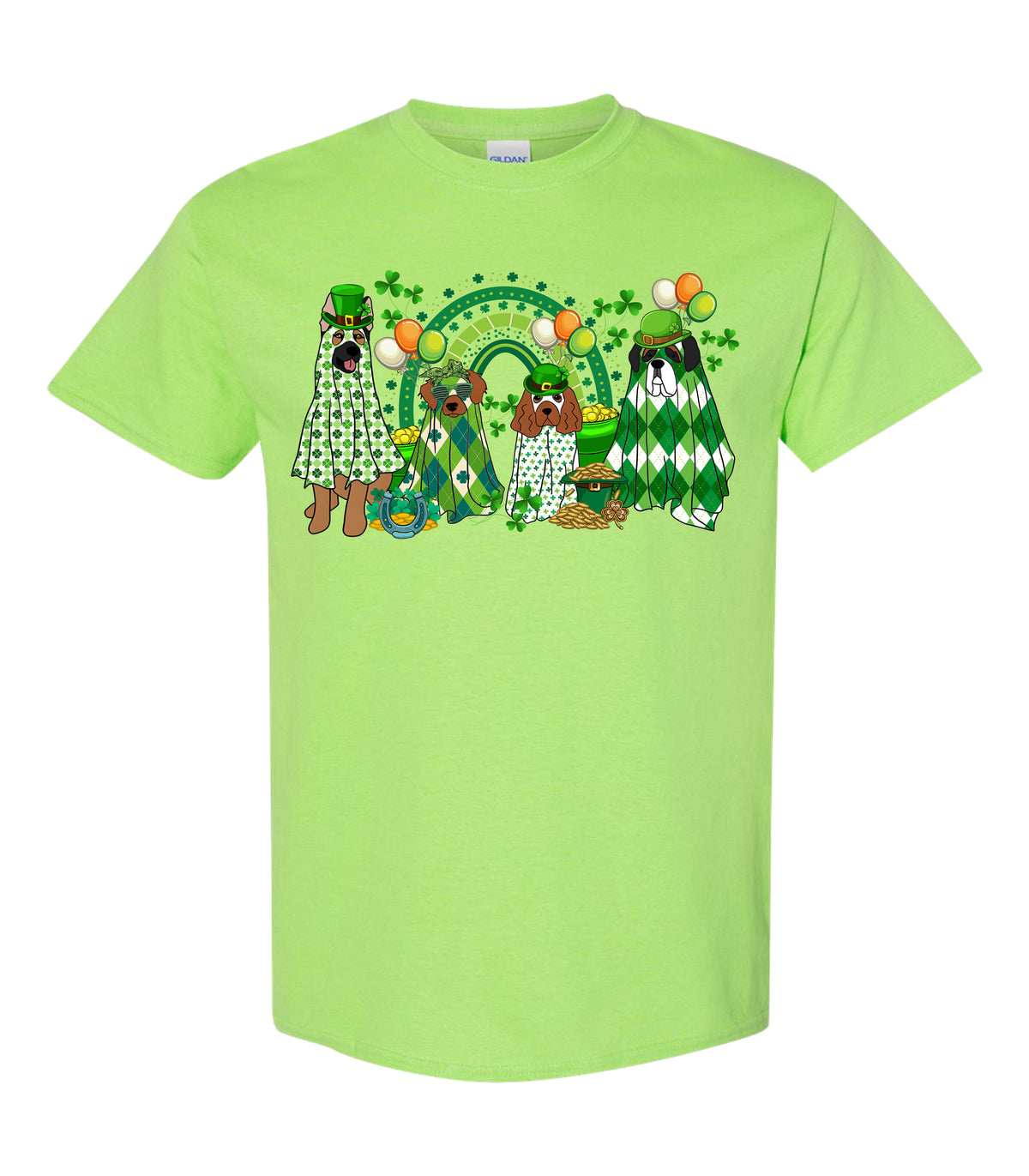 Ghost Dog St Patrick's Day Tee - Lime