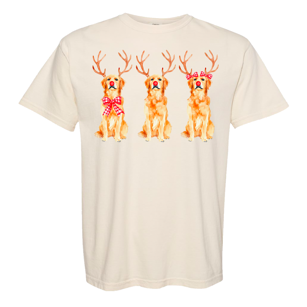 Golden Retriever Reindeer Comfort Color Tee