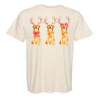 Golden Retriever Reindeer Comfort Color Tee