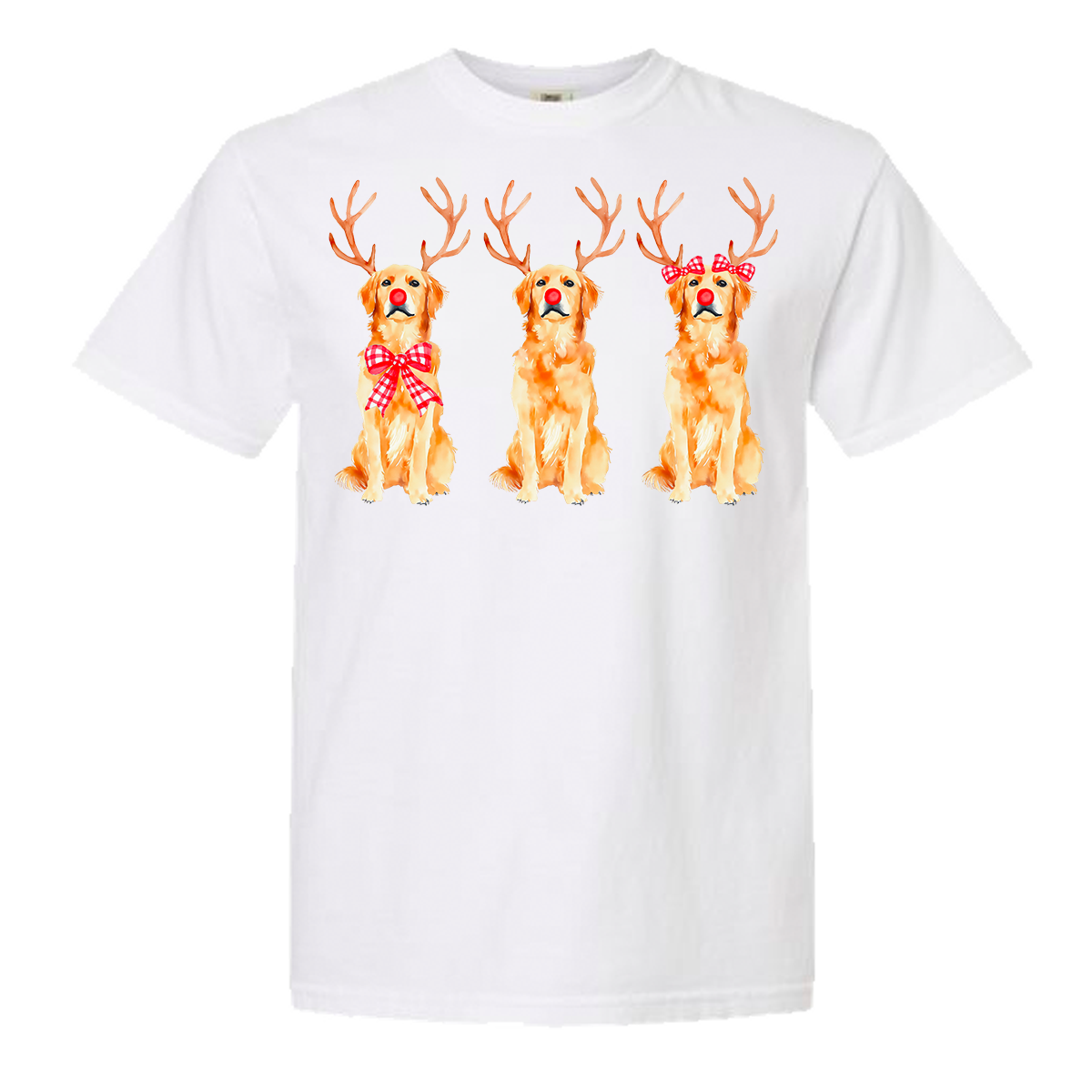 Golden Retriever Reindeer Comfort Color Tee