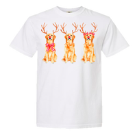 Golden Retriever Reindeer Comfort Color Tee