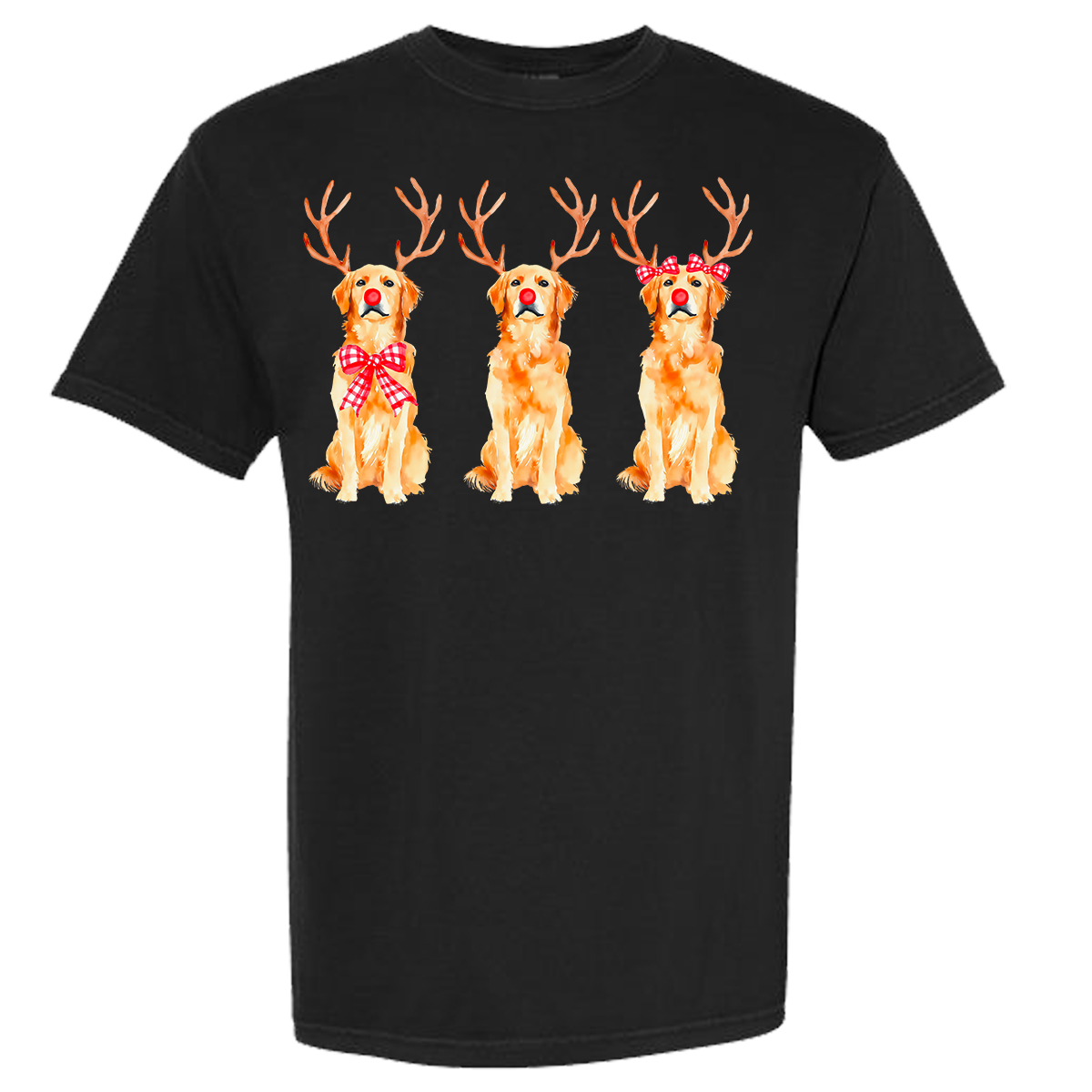 Golden Retriever Reindeer Comfort Color Tee