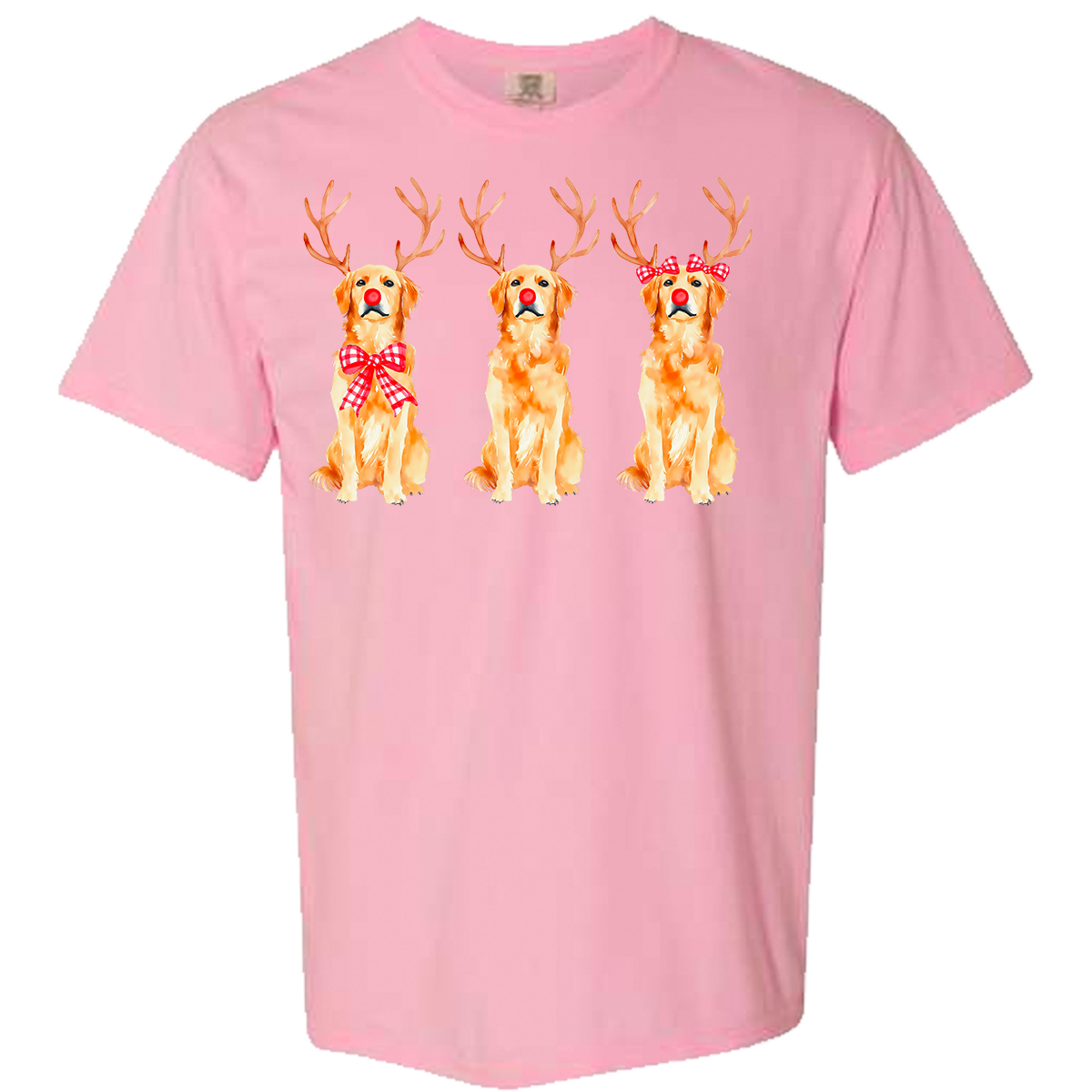 Golden Retriever Reindeer Comfort Color Tee