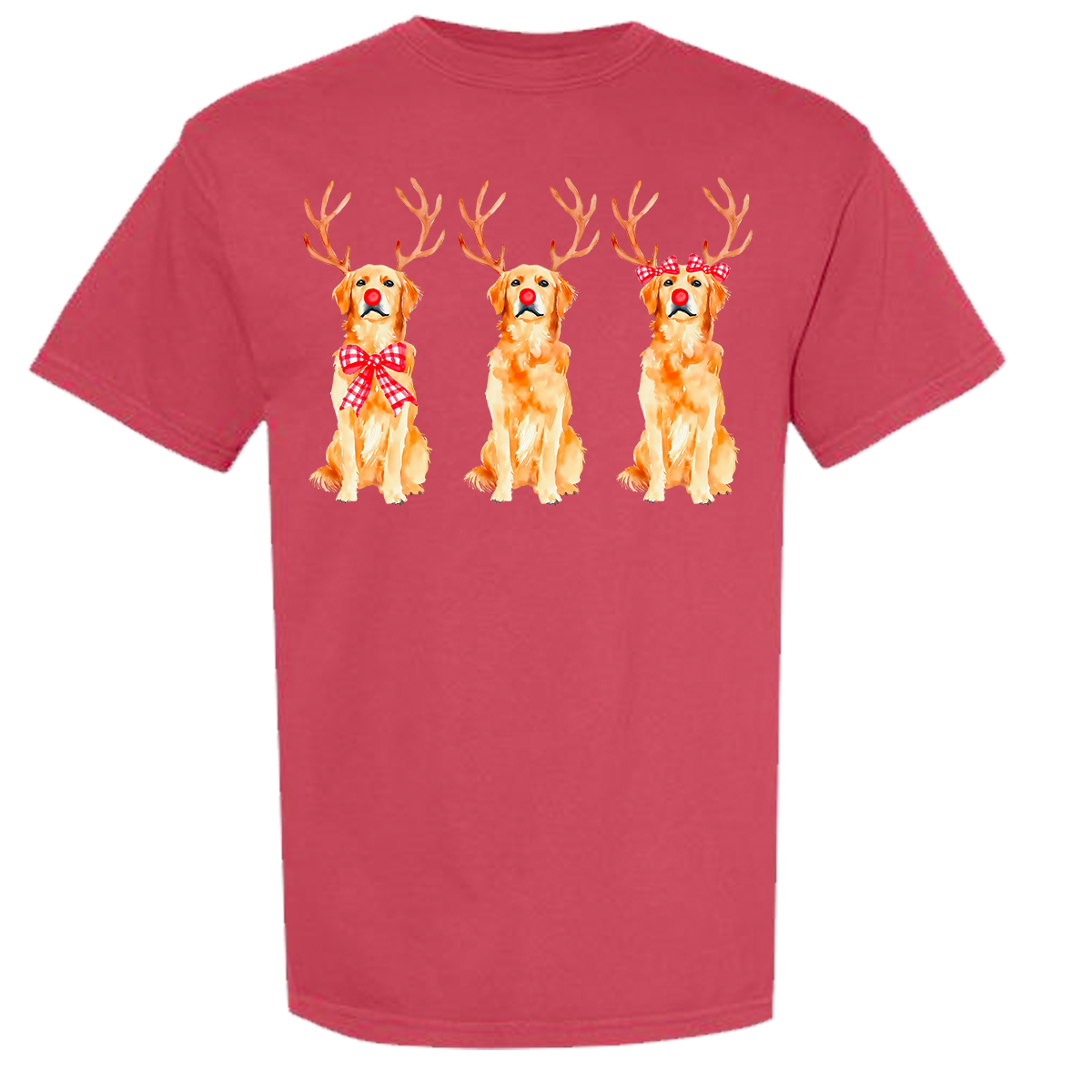 Golden Retriever Reindeer Comfort Color Tee