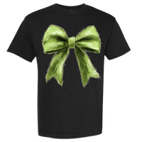 Green Christmas Bow Comfort Color Tee