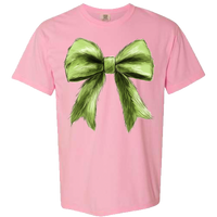 Green Christmas Bow Comfort Color Tee