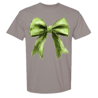 Green Christmas Bow Comfort Color Tee