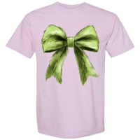 Green Christmas Bow Comfort Color Tee