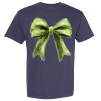 Green Christmas Bow Comfort Color Tee