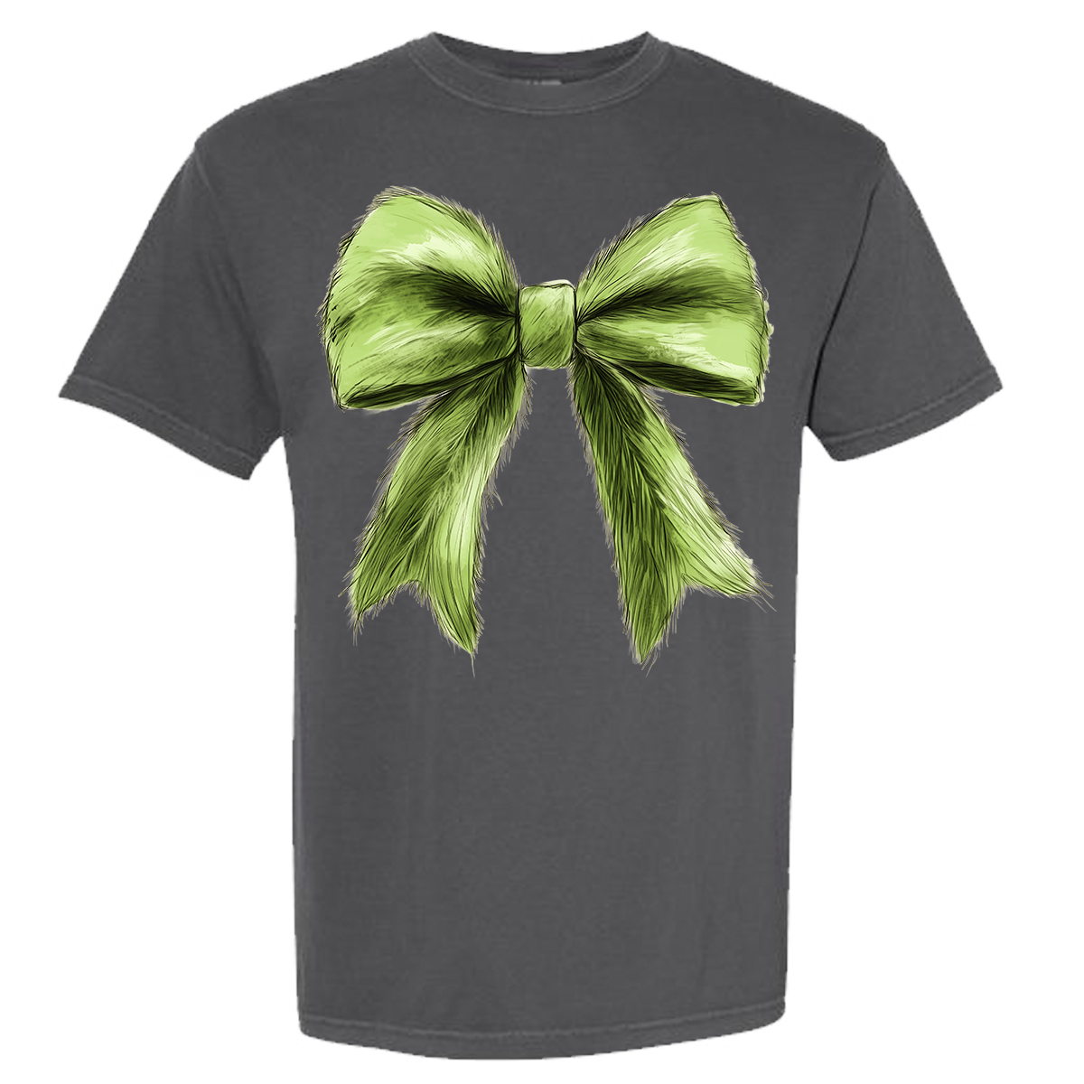 Green Christmas Bow Comfort Color Tee