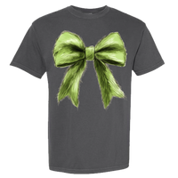 Green Christmas Bow Comfort Color Tee