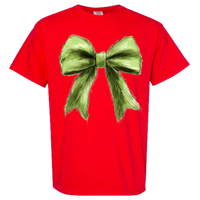 Green Christmas Bow Comfort Color Tee