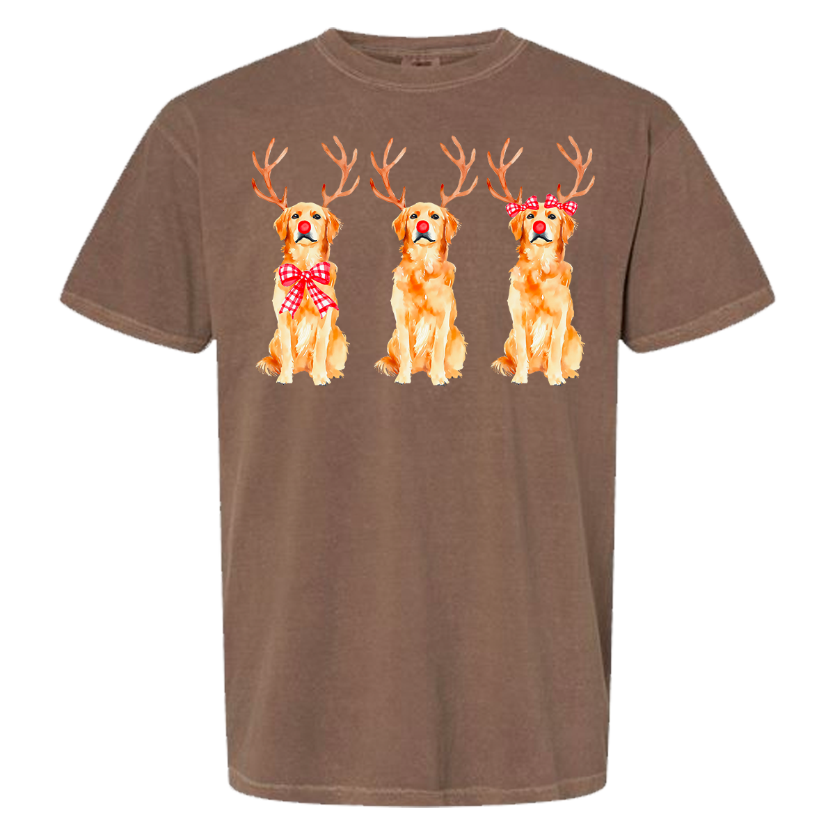 Golden Retriever Reindeer Comfort Color Tee