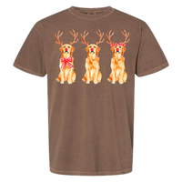 Golden Retriever Reindeer Comfort Color Tee