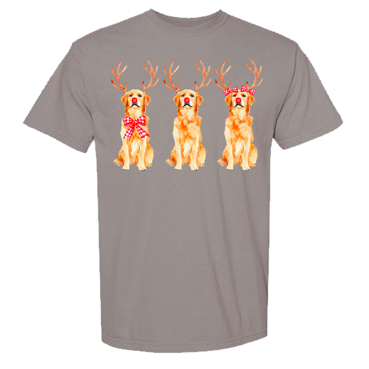 Golden Retriever Reindeer Comfort Color Tee