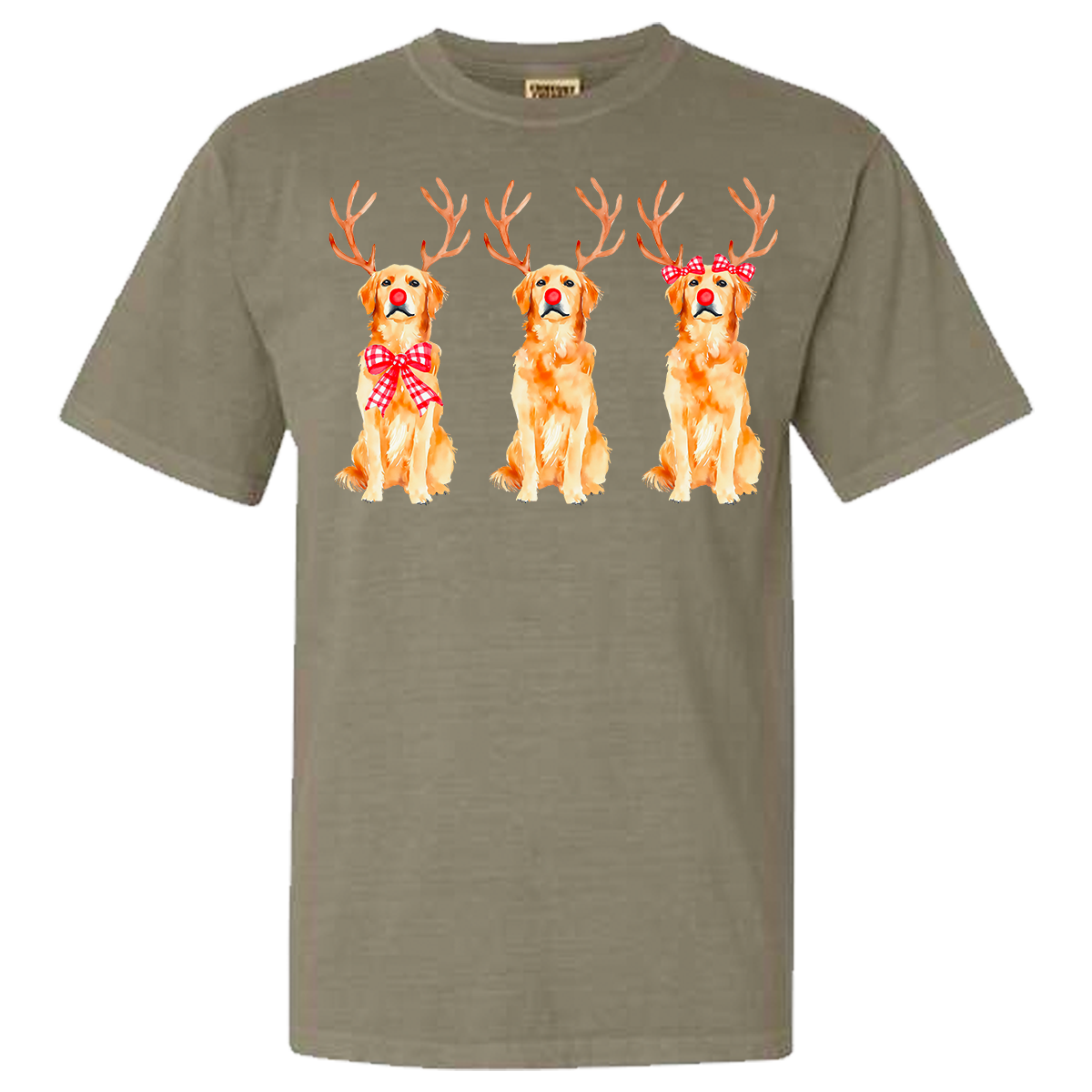 Golden Retriever Reindeer Comfort Color Tee