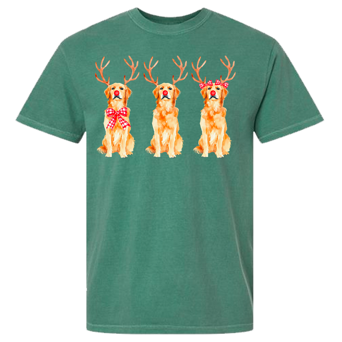 Golden Retriever Reindeer Comfort Color Tee