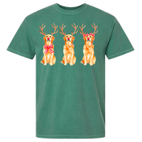 Golden Retriever Reindeer Comfort Color Tee