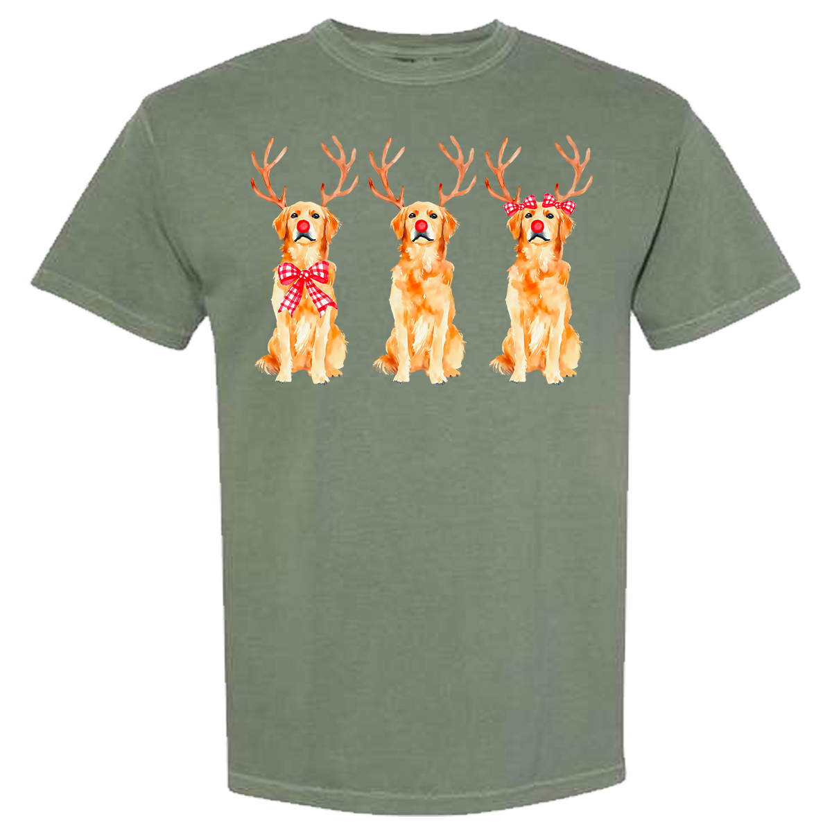 Golden Retriever Reindeer Comfort Color Tee