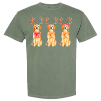 Golden Retriever Reindeer Comfort Color Tee