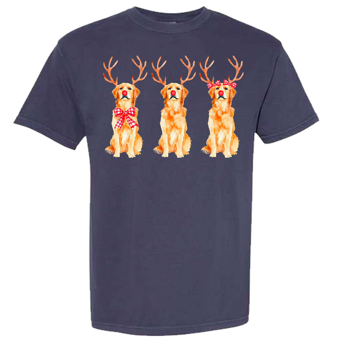 Golden Retriever Reindeer Comfort Color Tee