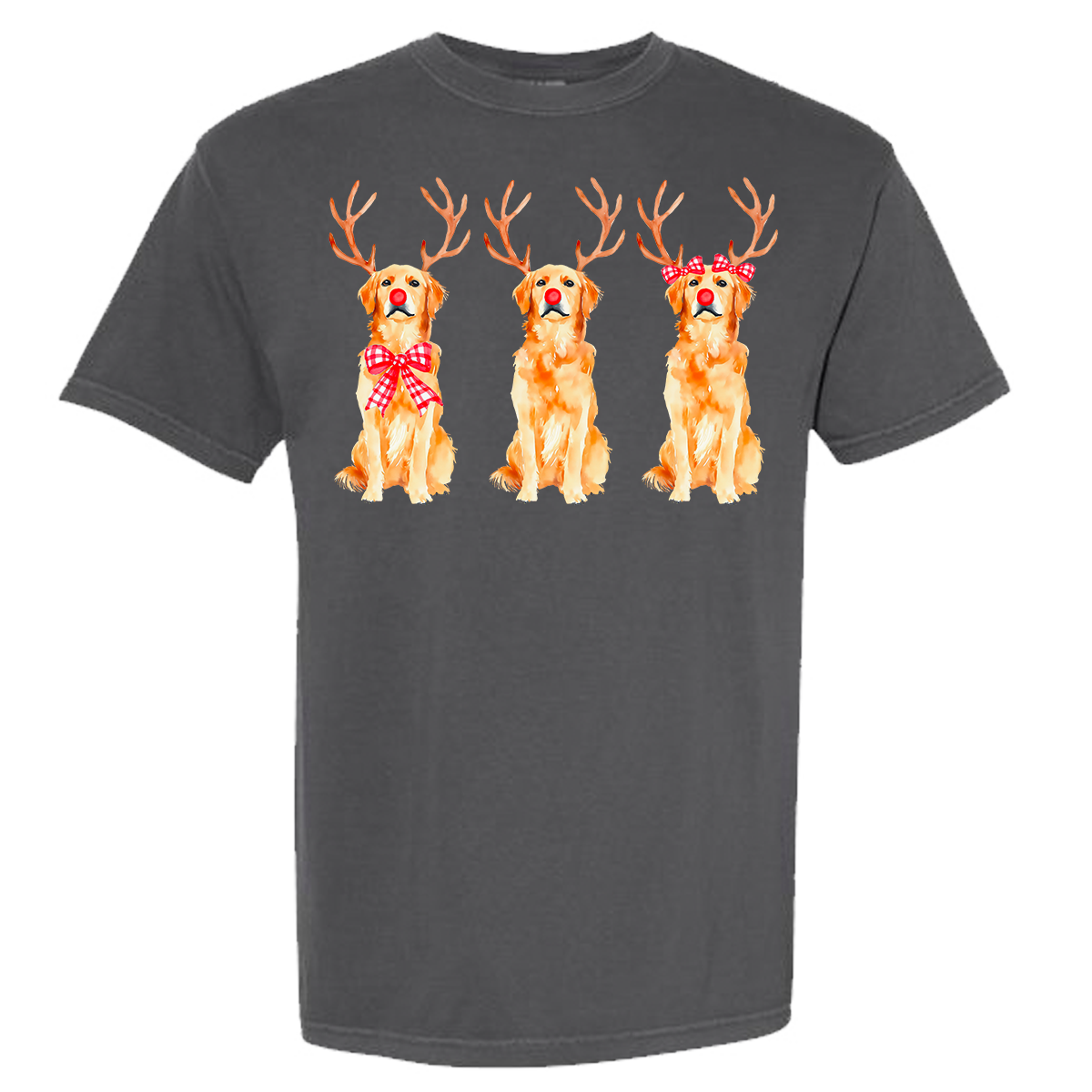 Golden Retriever Reindeer Comfort Color Tee