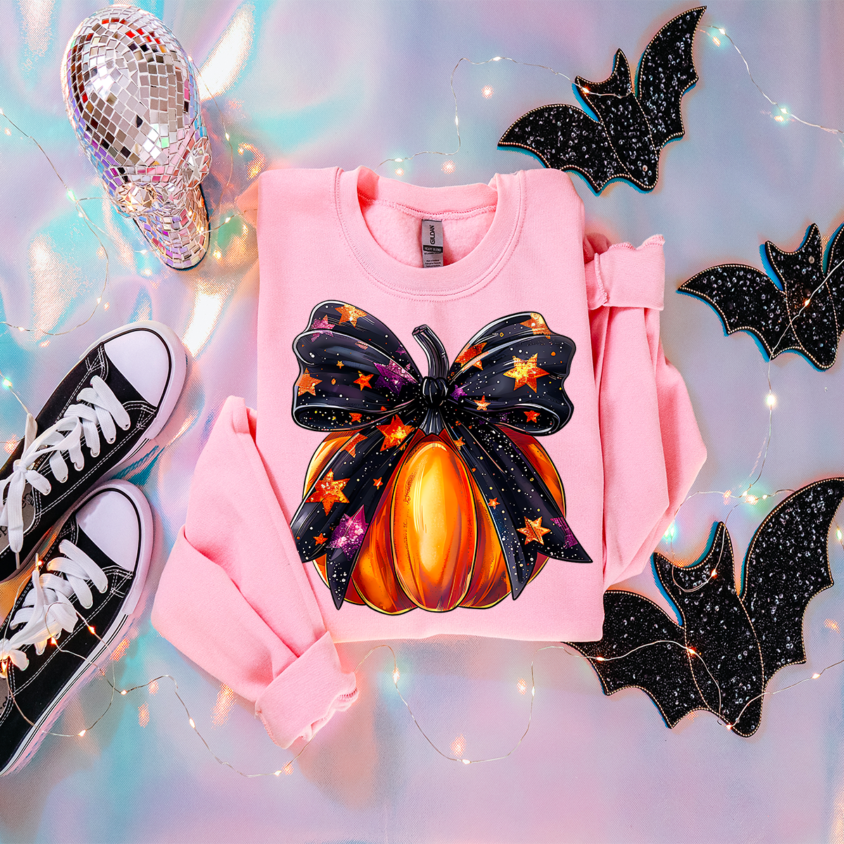 Halloween Pumpkin Bow Sweatshirt