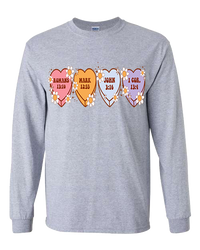 Bible Verse Heart Candy Flower Tee - Sport Grey