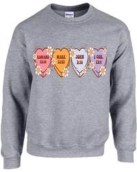 Bible Verse Heart Candy Flower Tee - Sport Grey