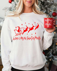 Here Comes Santa Paws Tee - White