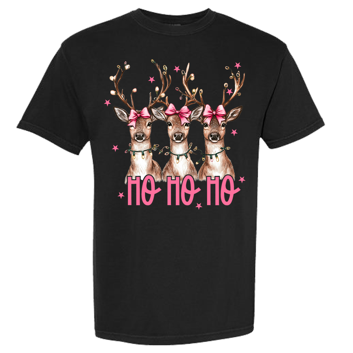 Reindeer Ho Ho Ho Comfort Color Tee