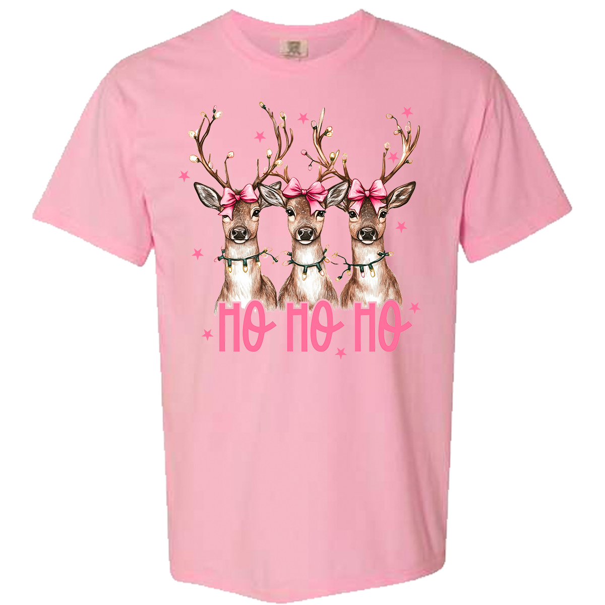 Reindeer Ho Ho Ho Comfort Color Tee